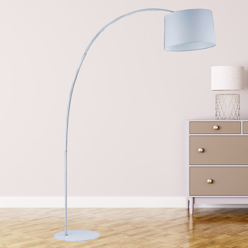 Nordic Fabric Shade Arc Floor Lamp