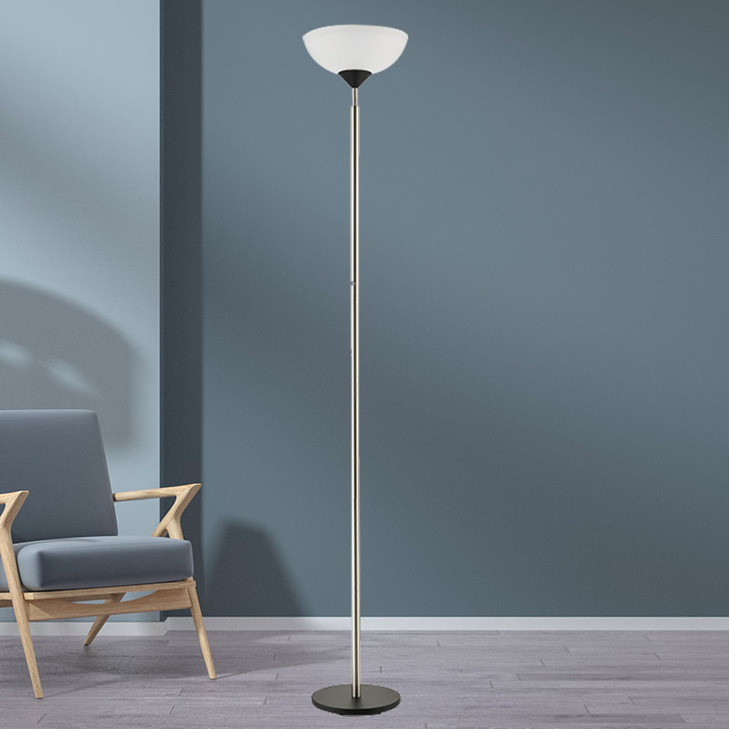 Puting Plastic Lamp Shade Single Pole Floor Lamp